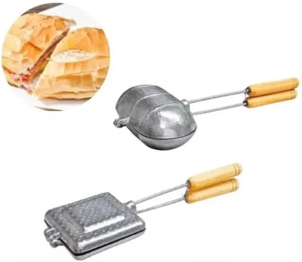Kit 2 Sanduicheira Torradeira Pão Forma Francês Aluminio(Baurutex) - Imagem 6