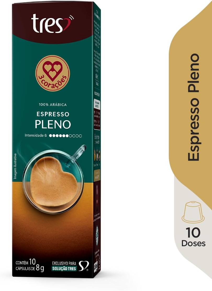 Capsula de Café Espresso Pleno TRES 3 Corações 10 unid - Imagem 3