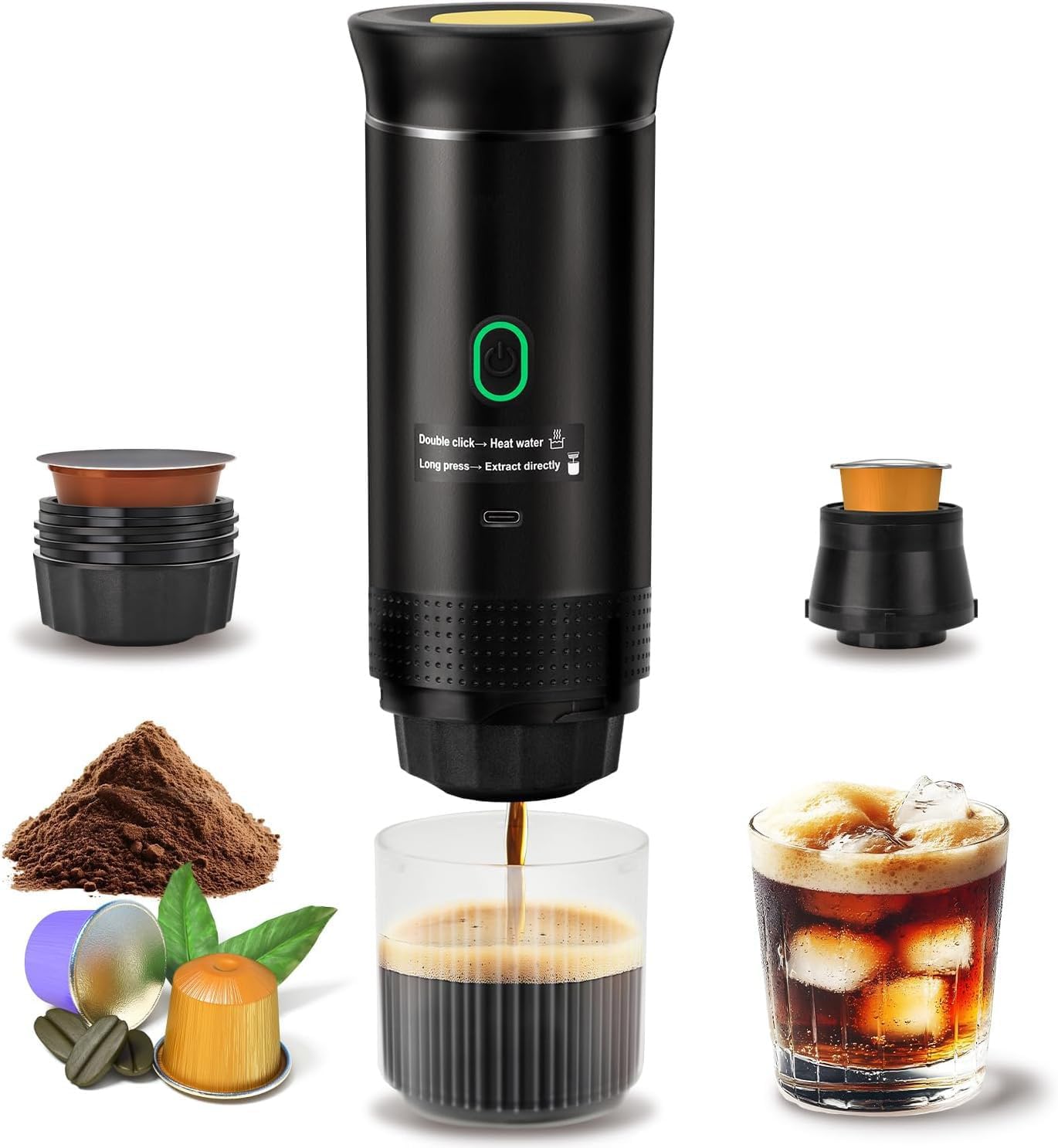 Cafeteira Portatil, Cafeteira Autoaquecida para Carro com USB-C - Imagem 2