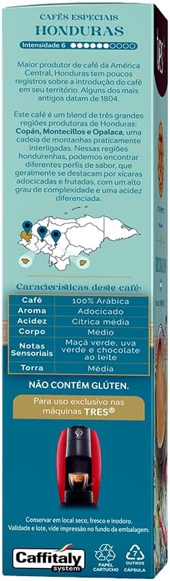 Cápsula de Café Regiões do Mundo Honduras TRES 10 unid - Imagem 3
