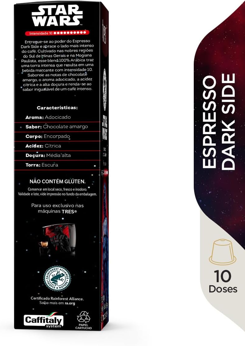 3 Corações Cápsula Café Espresso Star Wars Darth Vader - 10 unidades - Imagem 4