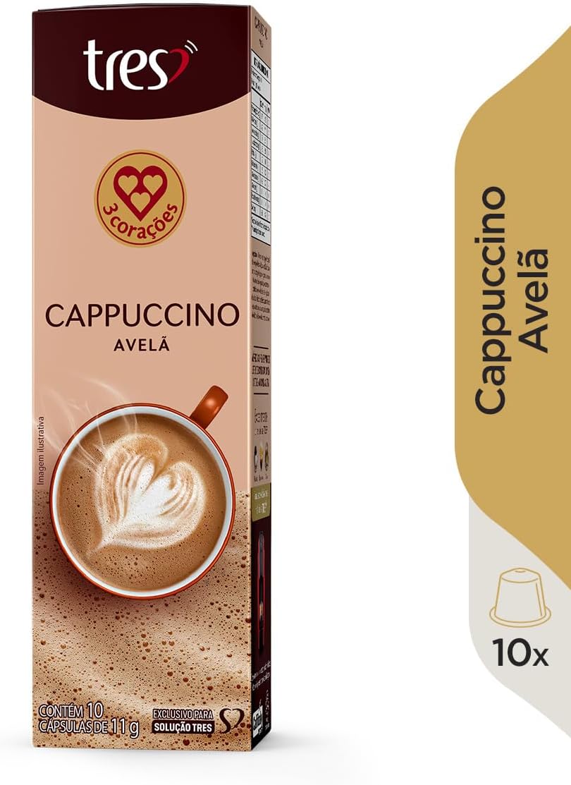 3 Corações Cápsula Cappuccino Avelã TRES - 10 Unidades - Imagem 4