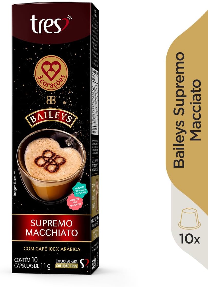 3 Corações Cápsula Supremo Macchiato Baileys TRES - 10 unidades - Imagem 4