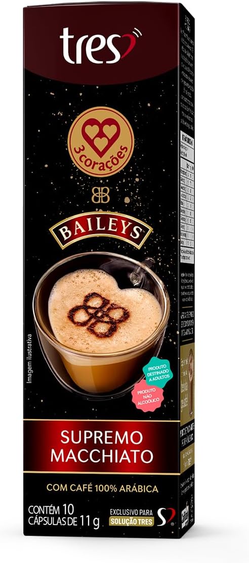 3 Corações Cápsula Supremo Macchiato Baileys TRES - 10 unidades - Imagem 2