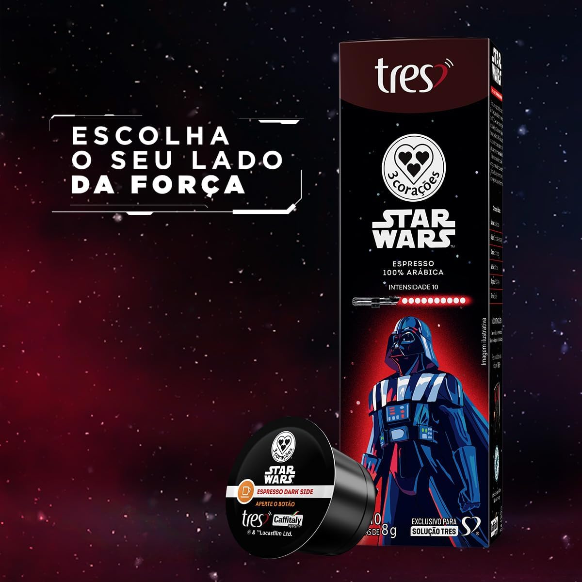 3 Corações Cápsula Café Espresso Star Wars Darth Vader - 10 unidades - Imagem 5