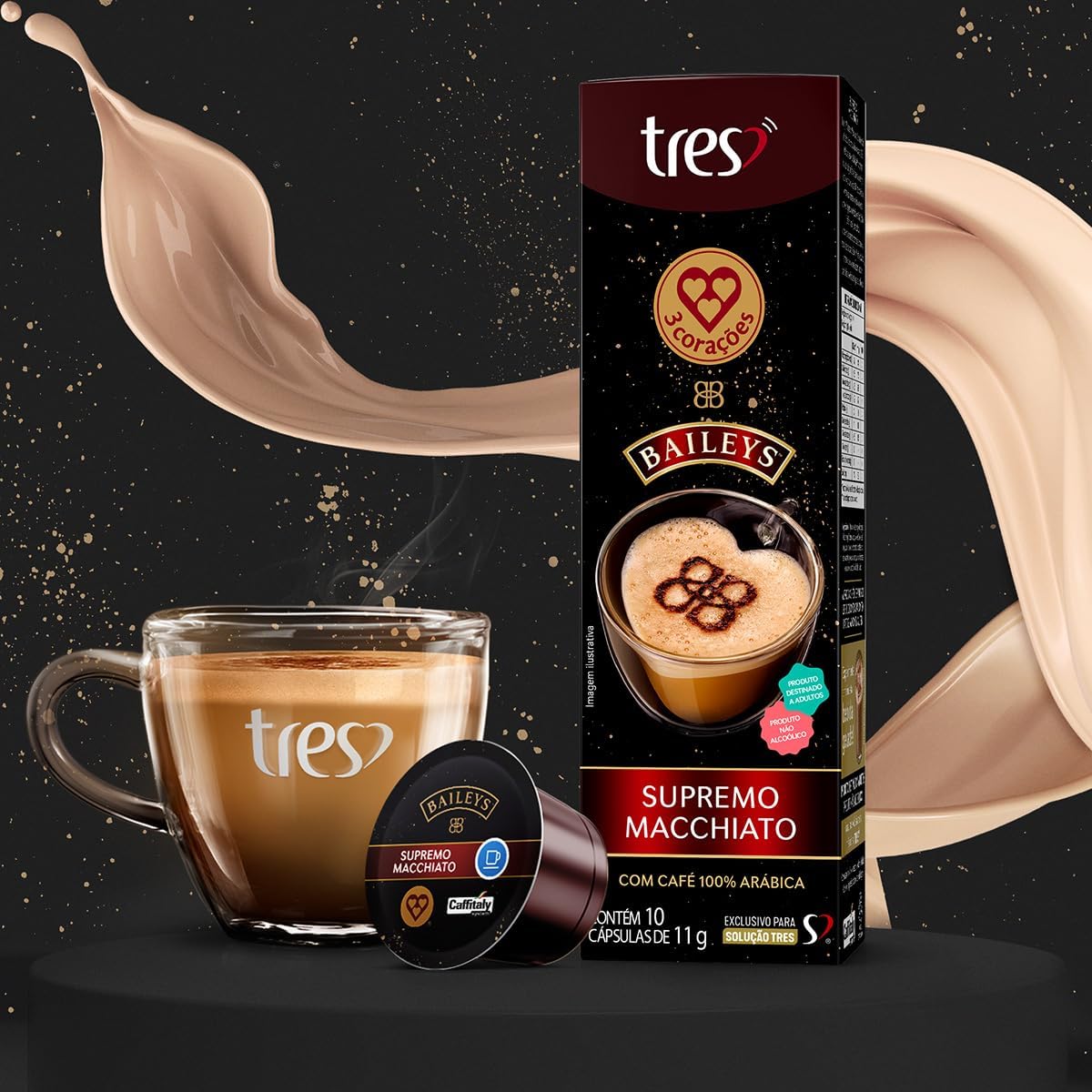 3 Corações Cápsula Supremo Macchiato Baileys TRES - 10 unidades - Imagem 5