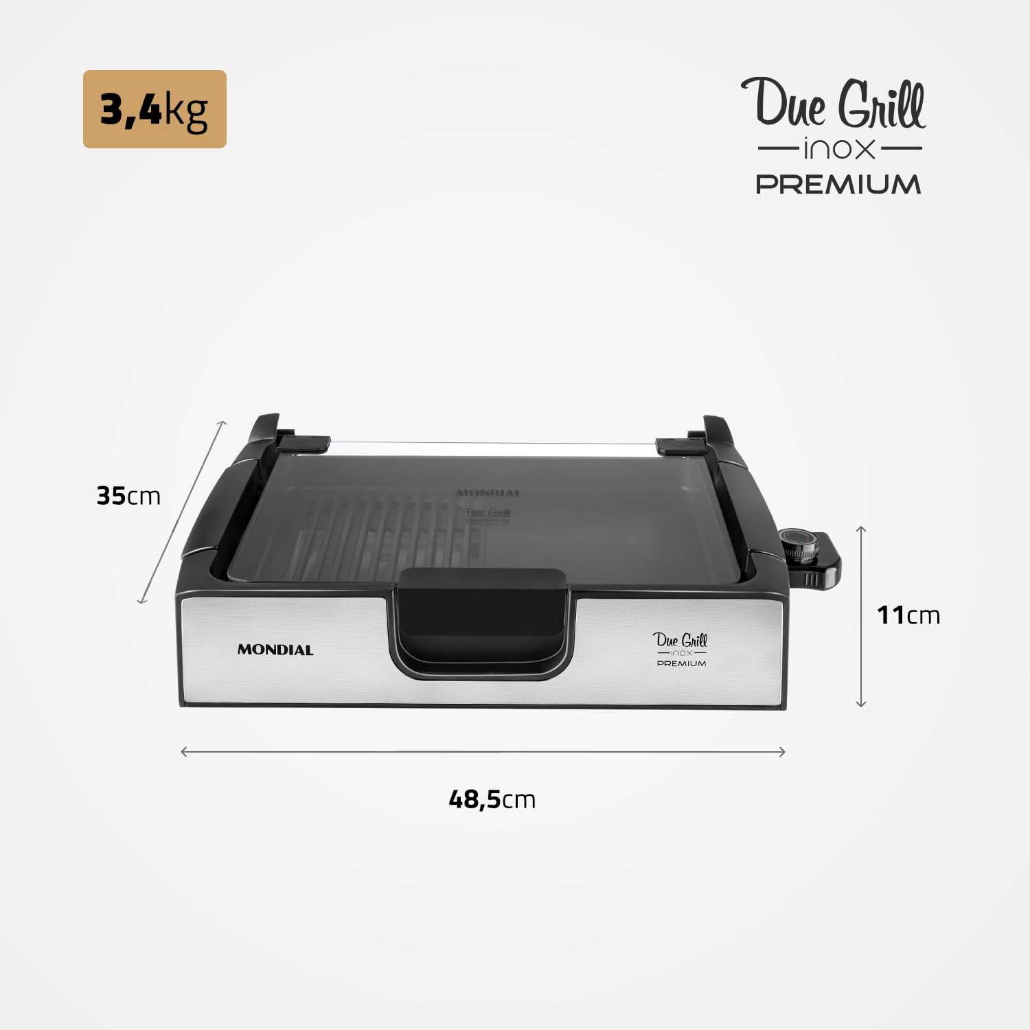 MONDIAL Chapa Due Grill Premium, Preto/Inox, 1270W, 220V - G-10 - Imagem 8
