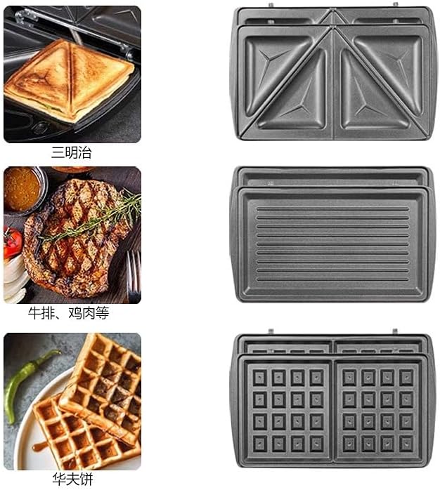 Máquina de sanduíches 3 em 1 com ferro para waffles 110V e 220V(220v) - Imagem 6