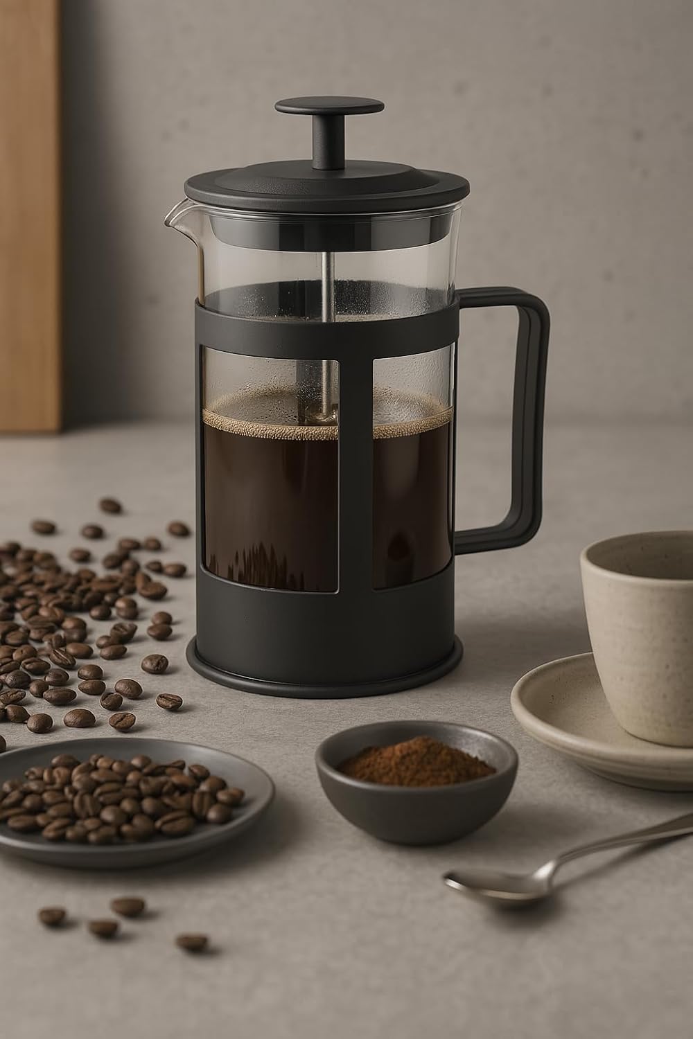 Cafeteira de Prensa Francesa de Vidro com Alça Rígida 1000ml - Imagem 6
