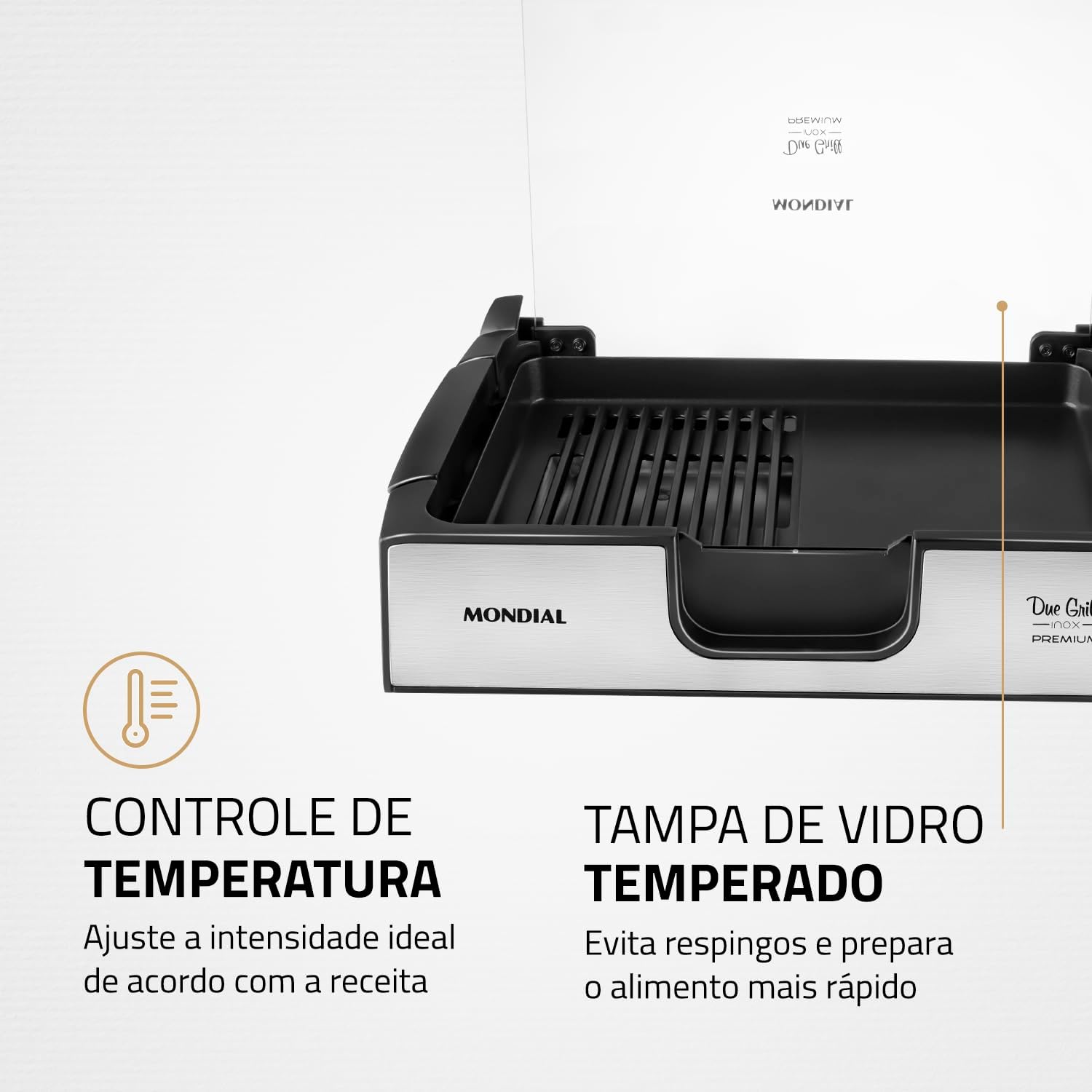 MONDIAL Chapa Due Grill Premium, Preto/Inox, 1270W, 220V - G-10 - Imagem 7