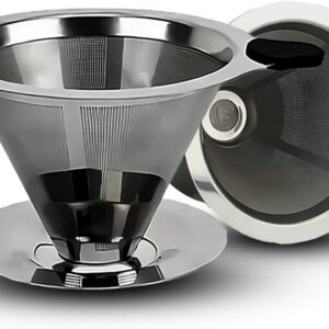 Filtro Coador de Café 103 Inox Reutilizável com Alça de Silicone – Eco-friendly, Durável, Fácil de Lavar e Compatível com Suporte 103