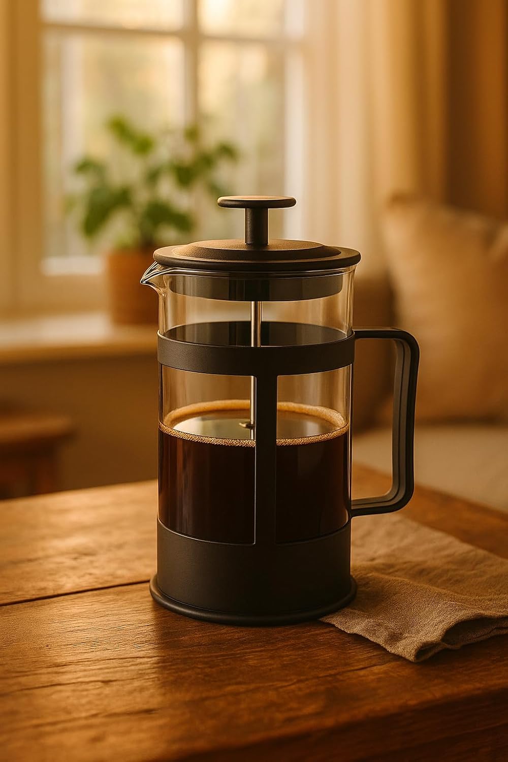 Cafeteira de Prensa Francesa de Vidro com Alça Rígida 1000ml - Imagem 9