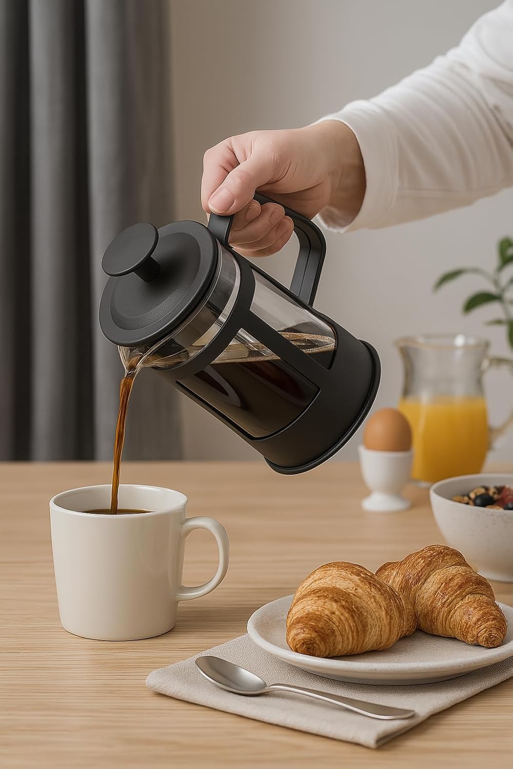 Cafeteira de Prensa Francesa de Vidro com Alça Rígida 1000ml - Imagem 4