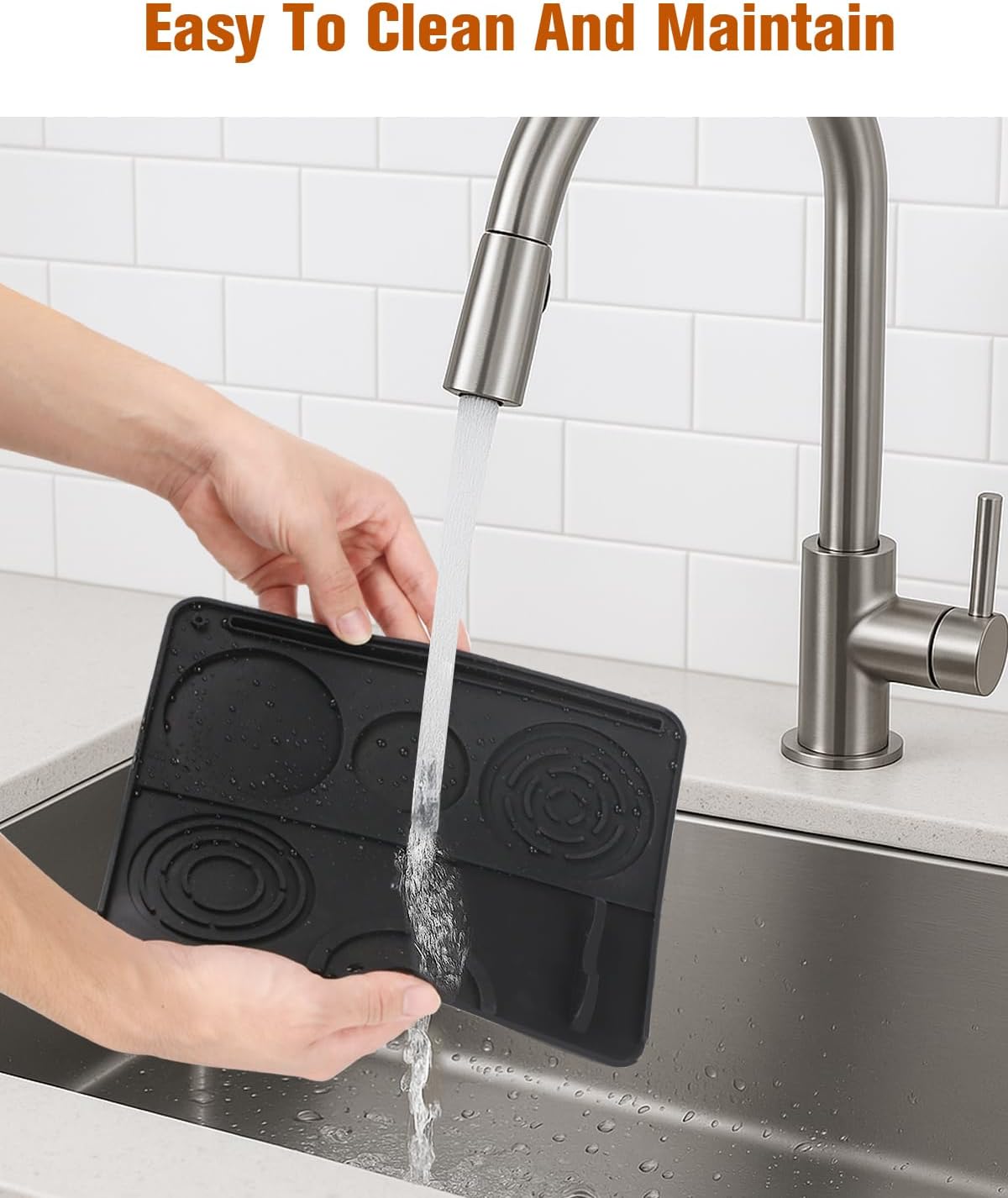 Tapete de silicone para máquina de café expresso Ninja Luxe ES601/ES701 e a maioria das máquinas de café expresso caseiras - Tapete grande antiderrapante resistente ao calor de 58 cm x 38 cm - Imagem 7
