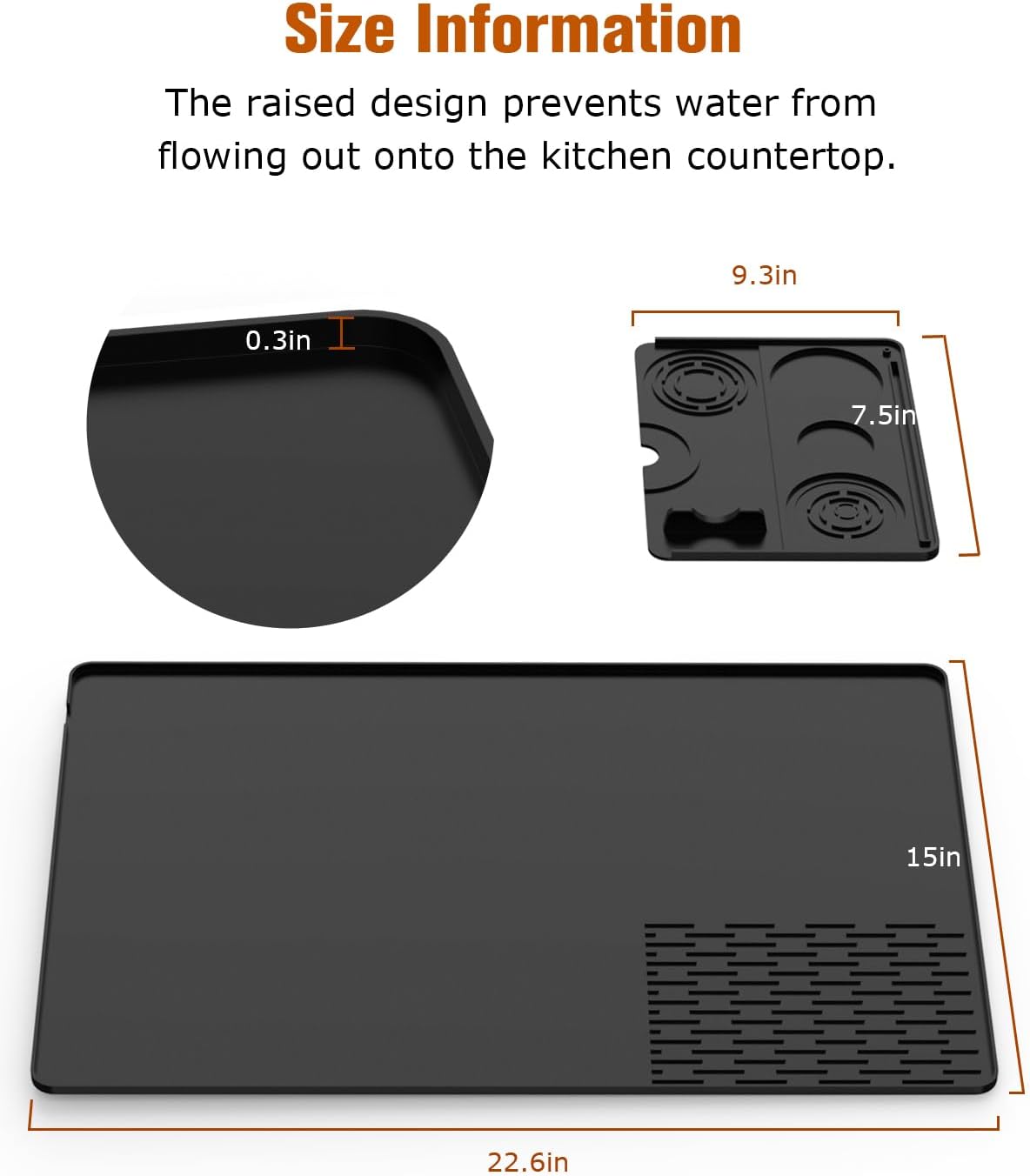 Tapete de silicone para máquina de café expresso Ninja Luxe ES601/ES701 e a maioria das máquinas de café expresso caseiras - Tapete grande antiderrapante resistente ao calor de 58 cm x 38 cm - Imagem 6