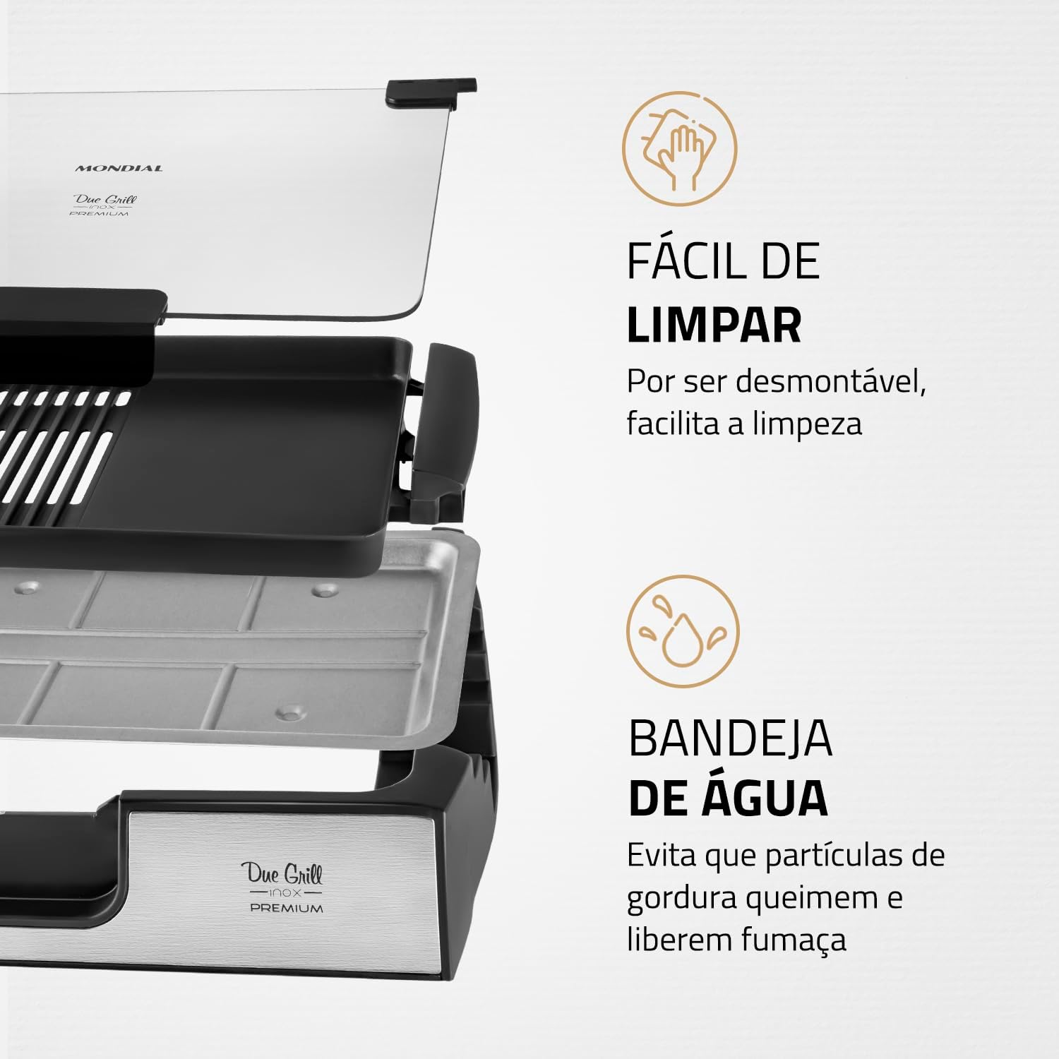 MONDIAL Chapa Due Grill Premium, Preto/Inox, 1270W, 220V - G-10 - Imagem 6