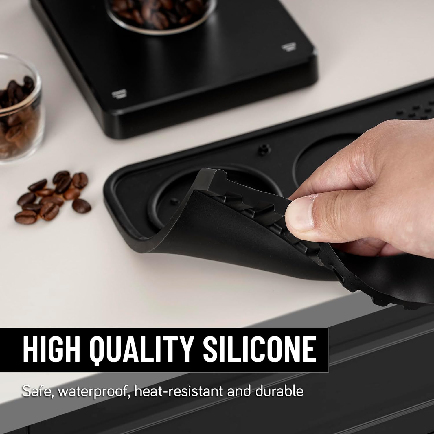 Tapete de café expresso, tapete de adulteração de café, silicone de grau alimentício 26 cm × 14 cm tapete portátil para acessórios de máquina de café expresso barista, estação de tamp - Imagem 8