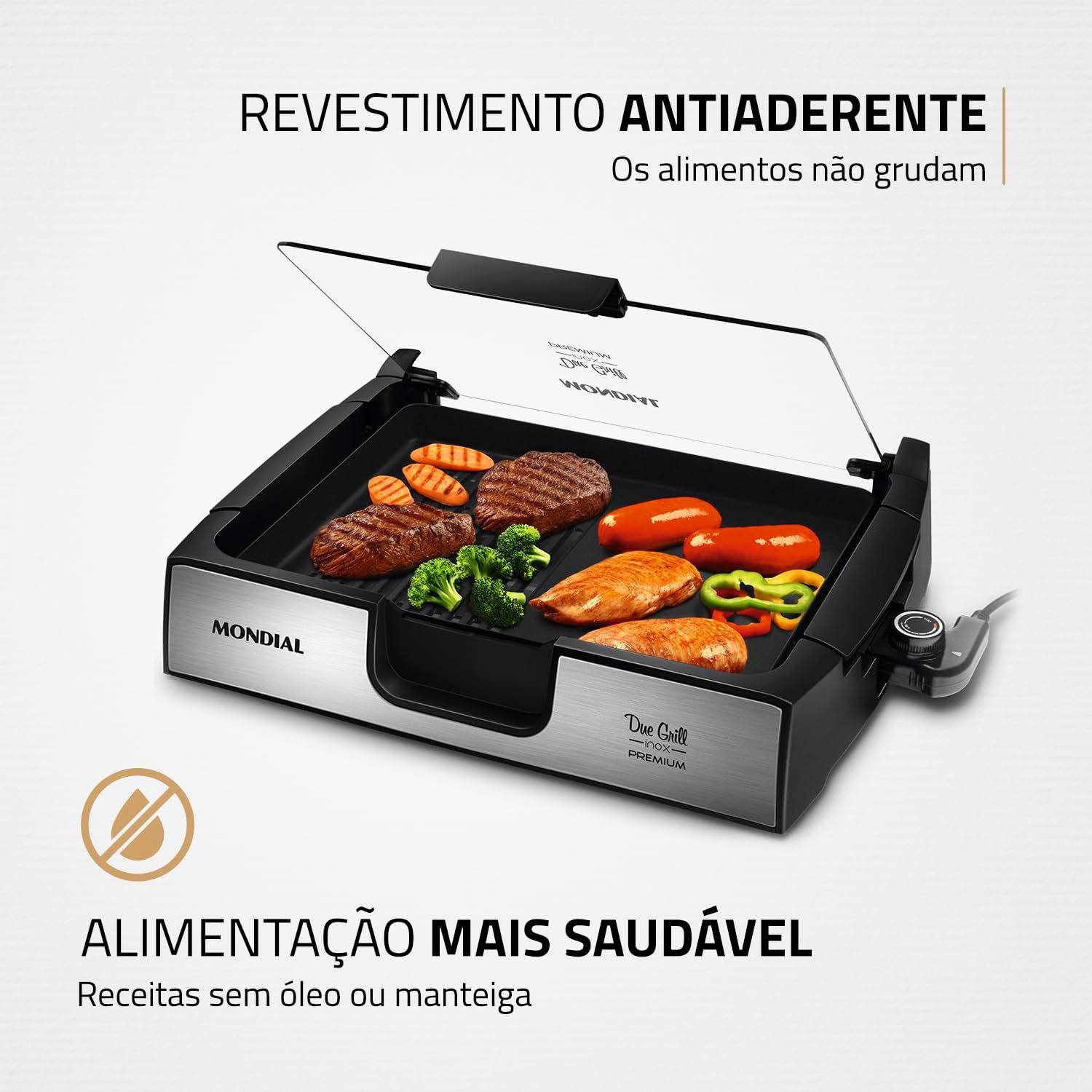 MONDIAL Chapa Due Grill Premium, Preto/Inox, 1270W, 220V - G-10 - Imagem 4