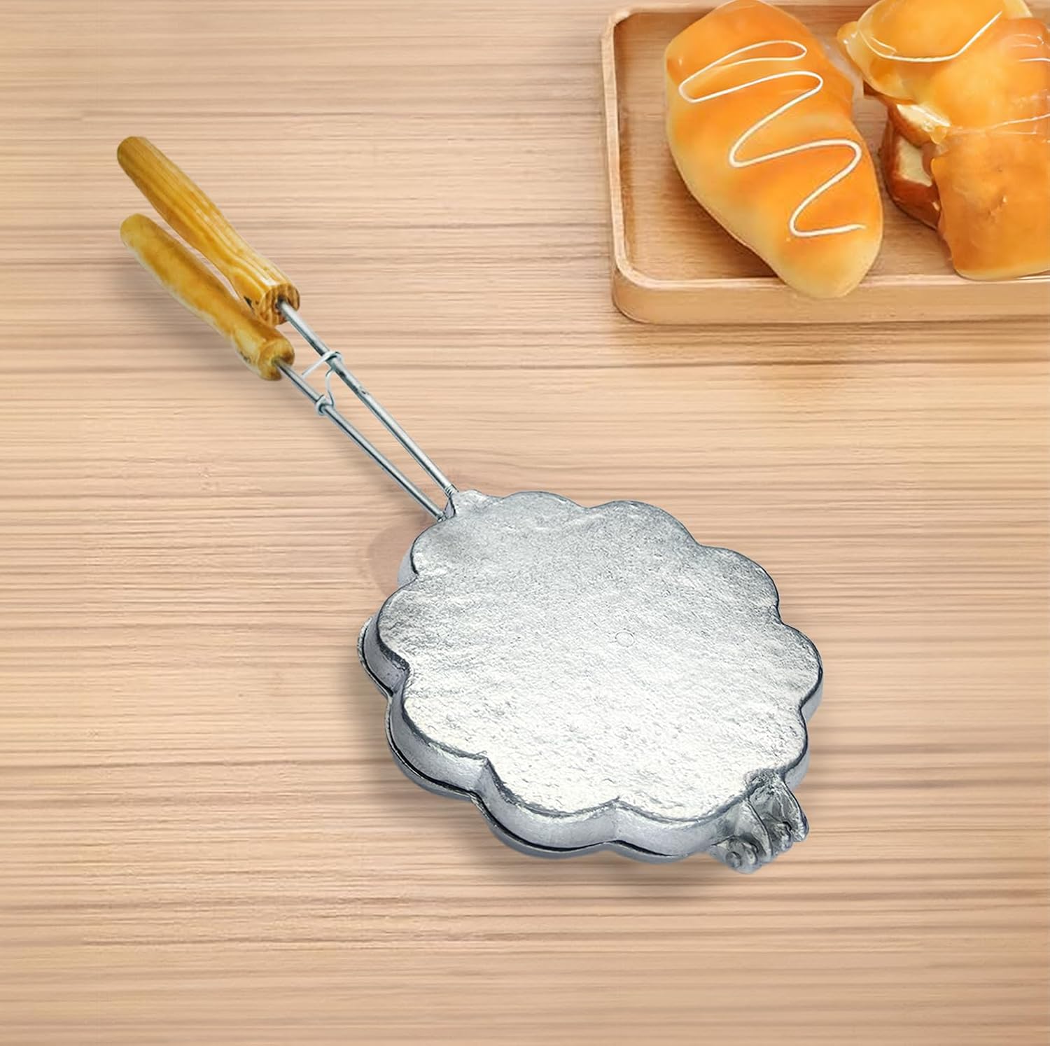 Sanduicheira Forma Flor de Waffle Crepe Para Fazer No Fogão - Imagem 5