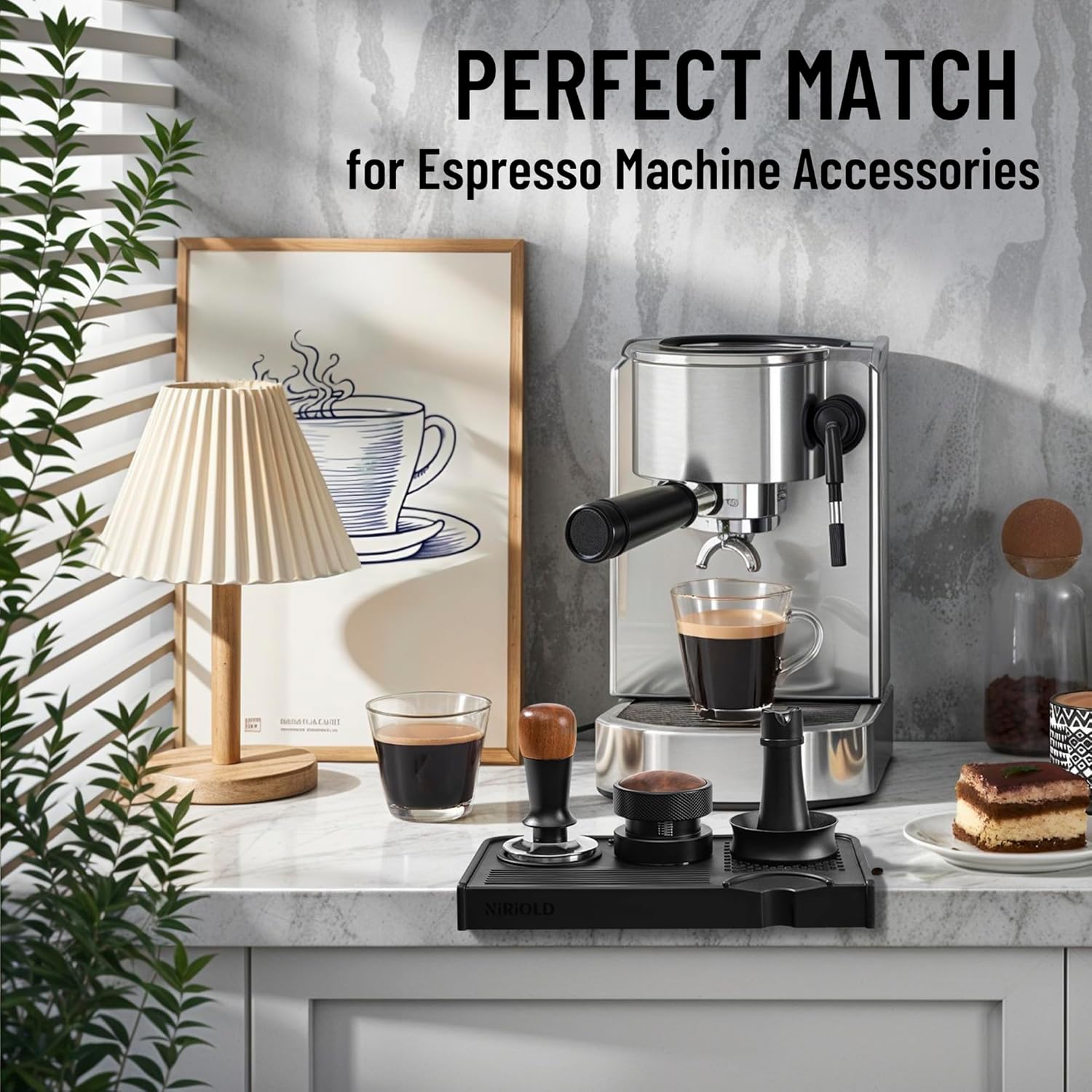 Tapete de café expresso, tapete de adulteração de café, silicone de grau alimentício 26 cm × 14 cm tapete portátil para acessórios de máquina de café expresso barista, estação de tamp - Imagem 10