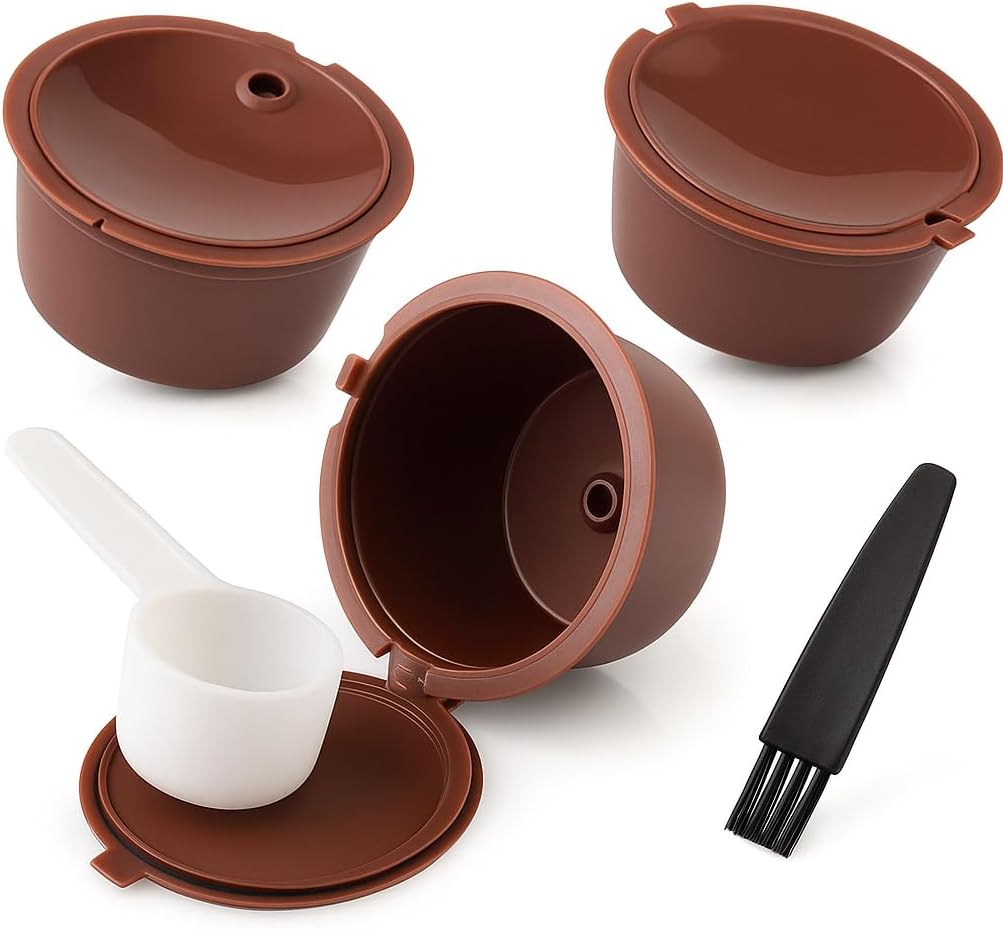 Kit 3 Cápsulas de Café Reutilizáveis Compatíveis com Dolce Gusto Ecológicas, Laváveis, com Medidor e Escova - Imagem 3