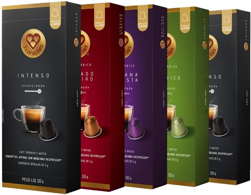 50 Cápsulas Compatíveis com Nespresso®, 3 Corações, Café - Imagem 2