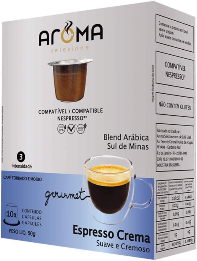 Aroma Selezione Cápsulas De Café Aroma Espresso Crema Compatível Com Nespresso Contém 10 Cápsulas - Imagem 4