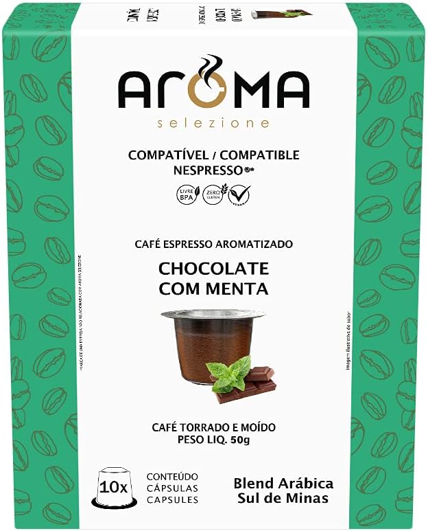 Aroma Selezione Capsulas Aroma Espresso Aromatizado Chocolate Com Menta - Imagem 2