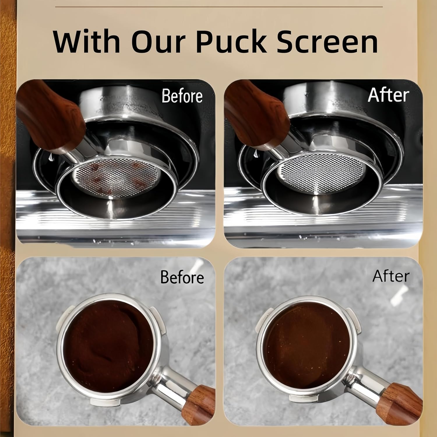 Tela de disco expresso, substituição de tela de disco reutilizável, ferramenta de distribuição de café expresso perfeita compatível com cesta de filtro portátil de máquina de café expresso, espessura - Imagem 5
